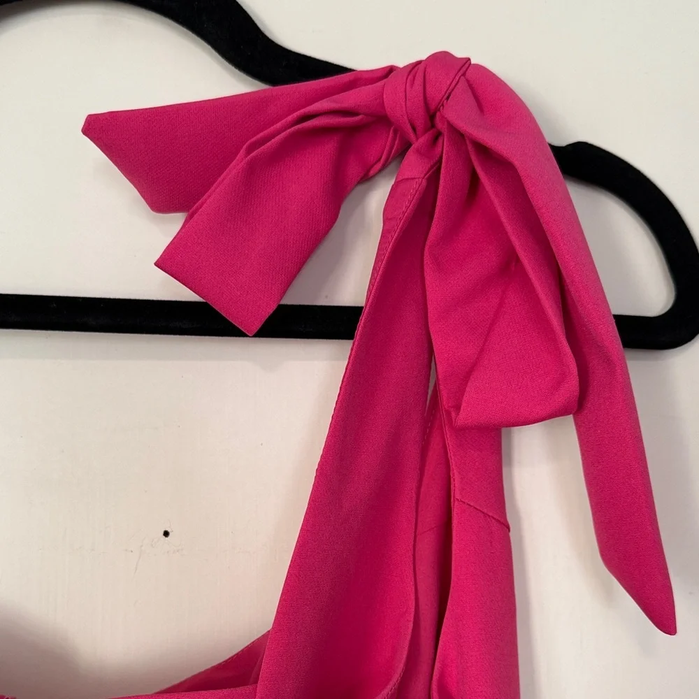Lulu's Vibrant Pink Dress with Bow Straps - Picture 4 of 4